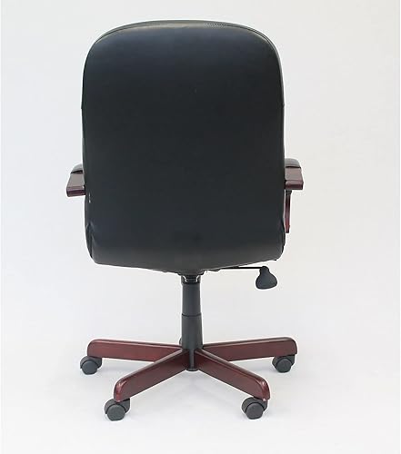 Miniatura 5 de Boss Office Products Silla ejecutiva LeatherPlus con acabado de caoba en negro