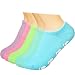 kilofly Non-Skid Cotton Gripper Socks Value Pack [Set of 5 Pairs], 4-7 Years
