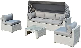 Keter Salta All Weather Outdoor Patio Armchair With Sunbrella Cushions In A Resin Plastic Wicker Pattern