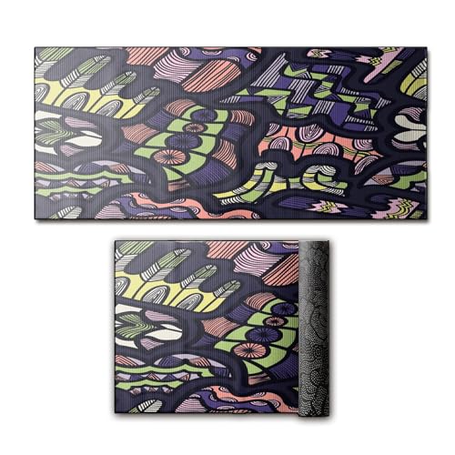 Tapis cuisine pourpre 50x280 cm absorbant à motif rectangle