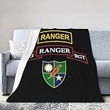 Rqwaaed Us Army Rangers Throw Blankets Cozy Warm Lightweight Flannel Blanket for Sofa Bed Men and Women