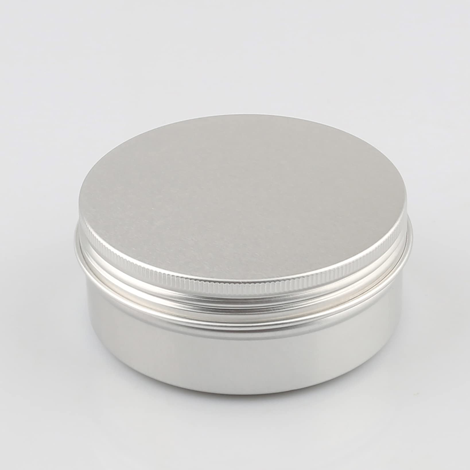 50 Piezas Pequeño Tarros de Aluminio 150ml Vacío Plata Bote de Aluminio con Tapa Rosca Latas de Aluminio Envase Cosmético Redondo para Cremas Vela con 50 Piezas 70mm Etiquetas