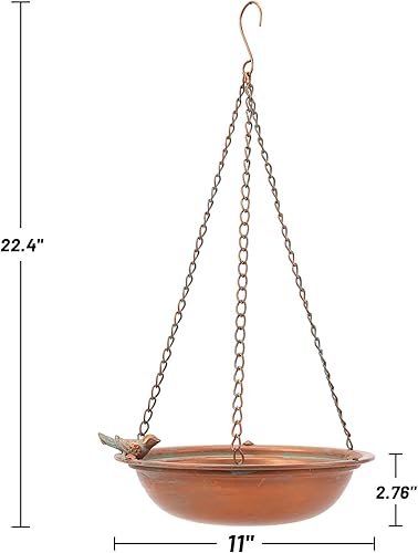 Miniatura 2 de Baños de pájaros colgantes de metal para exteriores, comedero de pájaros al aire libre, patio trasero, decoración de patio jardín (champán)