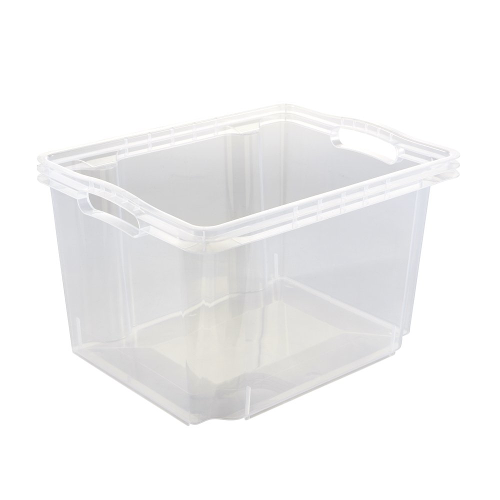 keeeper Caja de Almacenaje con Asas Integradas, Tamaño: M, 35 x 27 x 21 cm, 13,5 l, Franz, Transparente