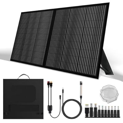 SUNSUL Portable 100 Watt 12V Foldable Solar Panel with Adjustable Kickstands and Waterproof IP65 Design for Power Station, Travel, Outdoor Camping, RVs, and Off-Grid Applications