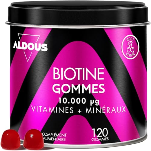 120 Gummies Pousse Cheveux - Goût Cerise - 10000 mcg