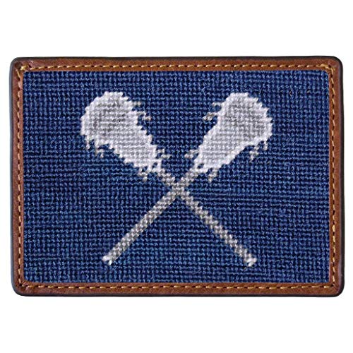 Lacrosse Needlepoint Credit Card Wallet in Navy by Smathers & Branson2