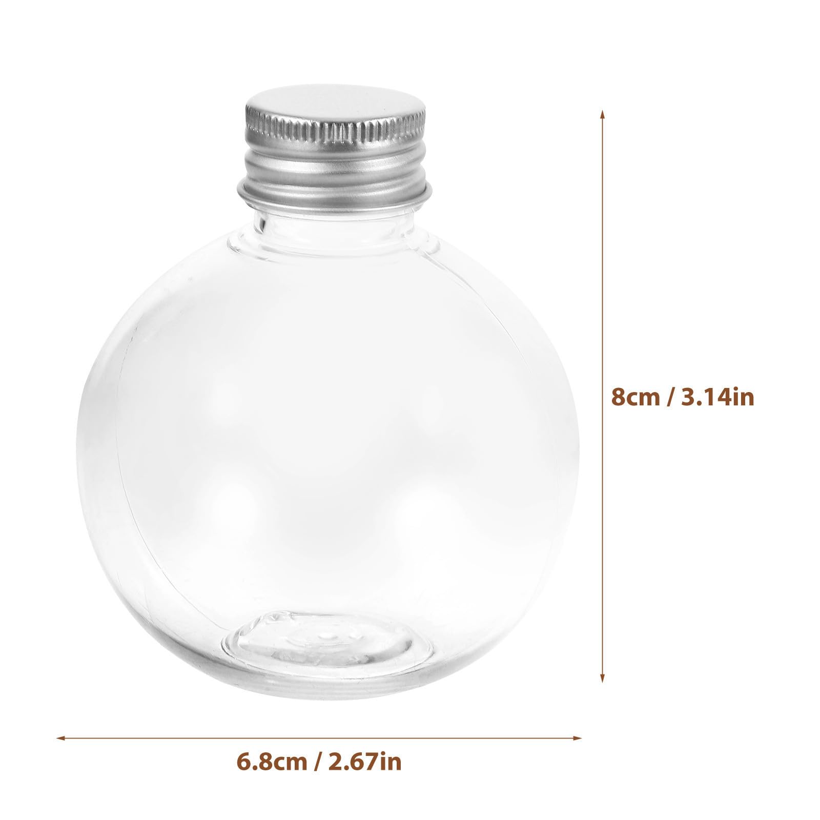 Sewroro 150Ml Klare Kunststoff Sprühflaschen 25 Stück Runde Kugelflaschen Mit Schraubverschluss Für Haushalt Dekoration Und Bastelprojekte