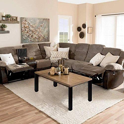 QLLY 14 inch Adjustable Metal Furniture Legs, Square Office Table Furniture Leg, Set of 4 (Black)