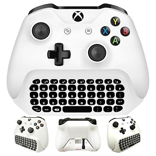 Whiteoak Xbox One S Chatpad Mini Gaming Keyboard Wireless Chat Message KeyPad with Audio/Headset Jack for Xbox One Elite & Slim Game Controller Gamepad - 2.4GHz Receiver Included -White