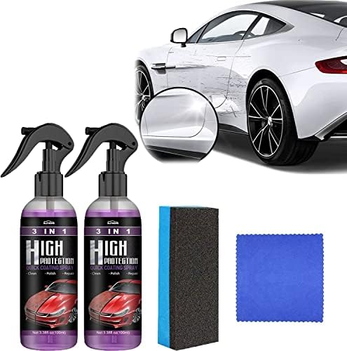 2PCS 3 in 1 high Protection Fast car Ceramic Coating Spray, Fast fine Scratch Repair, Fast car Coating, car Scratch Nano Repair Spray