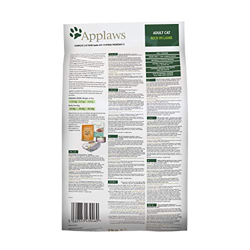Applaws Complete and Grain Free Natural Dry Cat Food, Chicken with Lamb for Adult Cats, 2kg