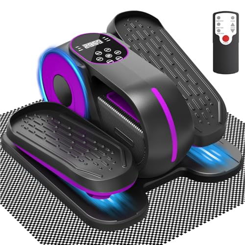 Image of Under Desk Elliptical Machine, 12 Speeds Leg Exerciser as Seen on TV with RF Remote Control for Seniors, Auto & HR Mode Quiet Portable Seated Pedal Exerciser for Home and Office