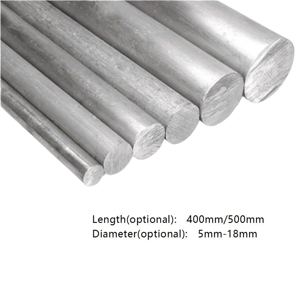 Pręty okrągłe ze stopu aluminium 7075 2 sztuki, pręty metalowe o średnicy 5-18 mm i długości 400/500 mm(8x500mm)
