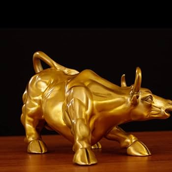 中国　漢銅器　牛　P69-2 Amazon.com: 铜牛摆件纯铜办公室牛华尔街牛牛气冲天牛转乾坤