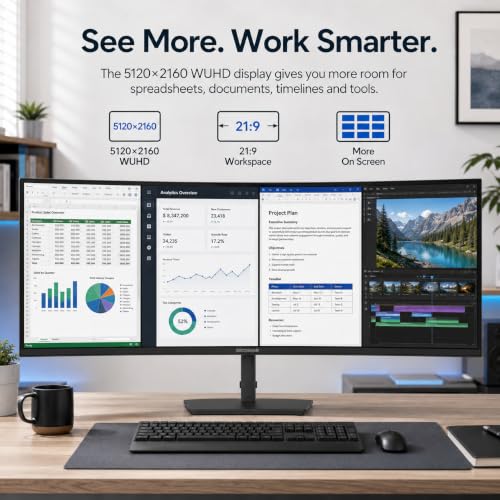 Image of Deco Gear 40 inch Ultrawide Curved Monitor, 5120x2160, 5K2K, 21:9 75Hz 1ms MPRT