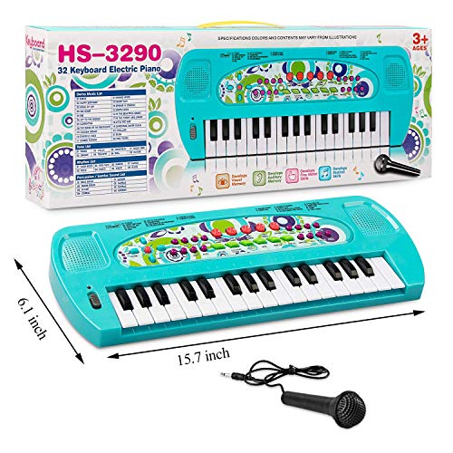 aPerfectLife Baby Piano Keyboard, 32 Keys Multifunction Electronic Kids Keyboard Piano Musical Instrument Toys for 3 Year Old Girls Boys (Blue)