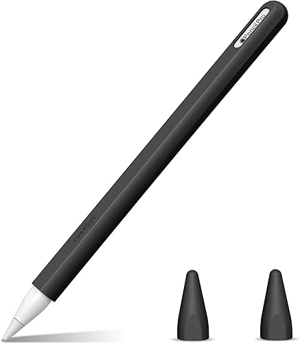 Fintie Silicone Sleeve for Apple Pencil Pro & Apple Pencil 2nd Generation, Light Pen Skin Case Cover Soft Protective Pencil Grip Holder with 2 Nib