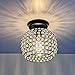 HMVPL Crystal Ceiling Light, Modern Semi Flush Mount Pendant Lighting Fixtures for Kitchen Island Dining Room Foyer Hallway Entryway Farmhouse Closet
