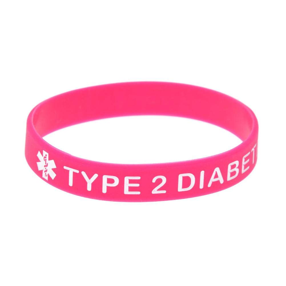 Pulseras de silicona para diabetes tipo 2, paquete de 5