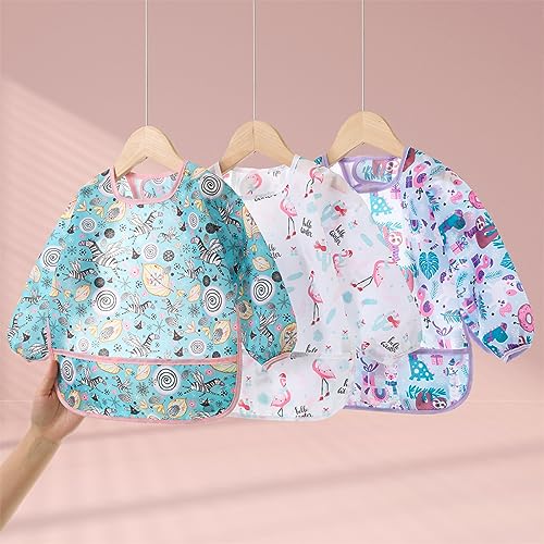 Yealoo 3 Pack Bavoirs Manches Longues Noël Etanche Tablier d'Alimentation Enfant 5-30 Mois – vue 7