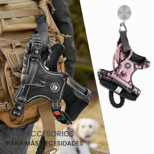 Miniatura 9 de Nestroad Arnes Tipo Chaleco Para Perros, Cinturon De Perro Coche Antitirones Rosa, Talla S Para Perros Pequeños De Cuello 28 38cm Pecho 38 53cm, Perros Accesorios Básicos