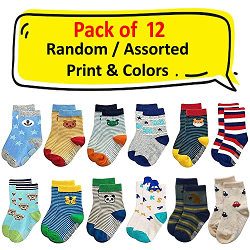 Image of Kidbee Boys Socks for Babies to Toddlers Anti Skid Socks