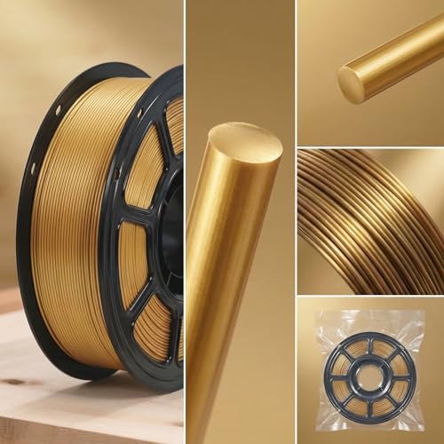 Image of PLA Filament 1.75mm Bronze Gold 1KG, Clog-Free 3D Printer Filament Dimensional Accuracy + /- 0.02mm, 1kg Spool(2.2lbs) 3D Printing Filament Fits for Most FDM 3D Printers