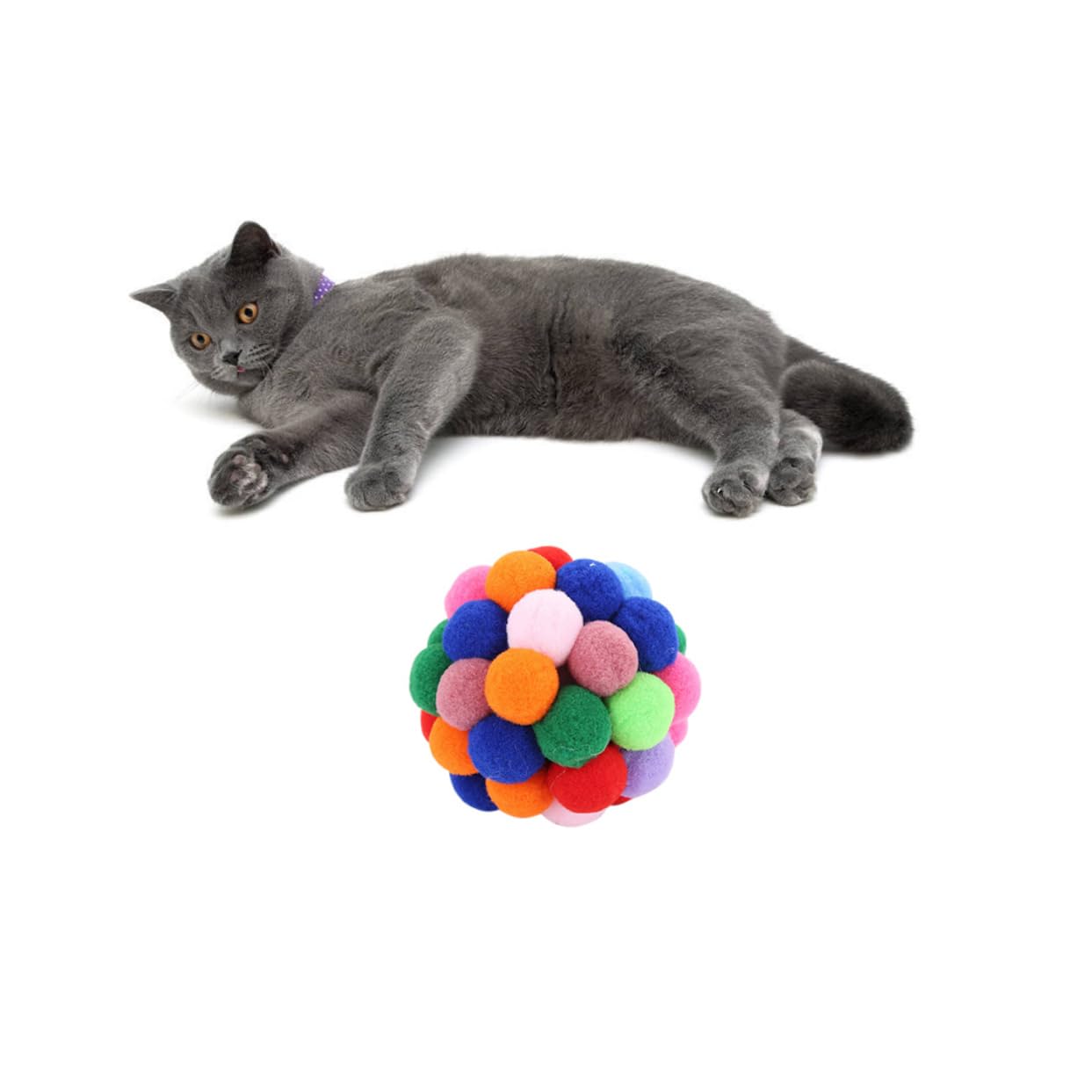 VERDANVERSE Bell Bouncy Ball for Cats Colorful Plastic Balls with Bell Sound Interactive Fun for Kittens and Cats for Playtime and Training Random Colors