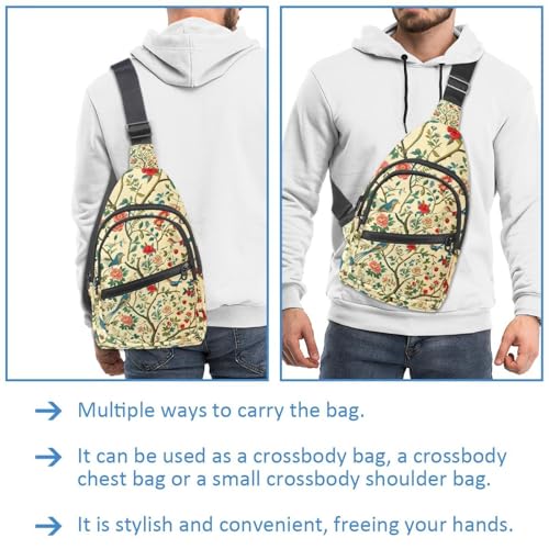 Mochila cruzada con diseño de flores para correr y viajar con correa ajustable ajustable 3