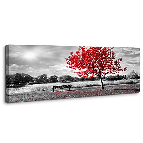 Visario tableau toile Arbre Rouge 120x40 cm 5747