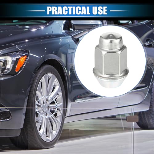 Image of 20 Pcs Wheel Lug Nuts Compatible for Chevrolet Malibu Impala for Buick Encore, Durable M12 x 1.5 Carbon Steel Silver Tone Tire Lugnuts