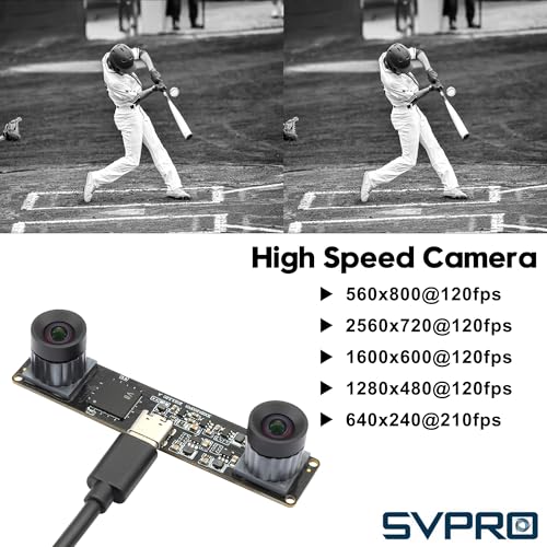SVPRO 210fps Monochrome Global Shutter USB Camera Module - Dual Lens Synchronization - Black/White - 800P - Lightburn - OmniVision OV9281 by SVPRO - Image 3