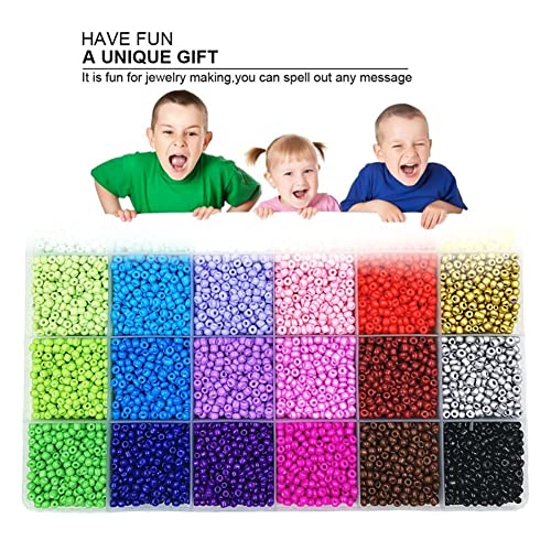Mufern Conjunto de miçangas de vidro multicoloridas com 24 compartimentos para pulseiras e colar DIY