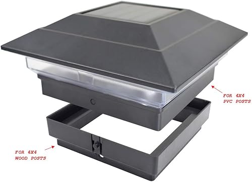 Miniatura 2 de Paquete de 8 luces solares para jardín al aire libre, 4 x 4 LED, LED, luz cuadrada, luz de paisaje, césped, PVC, vinilo, madera