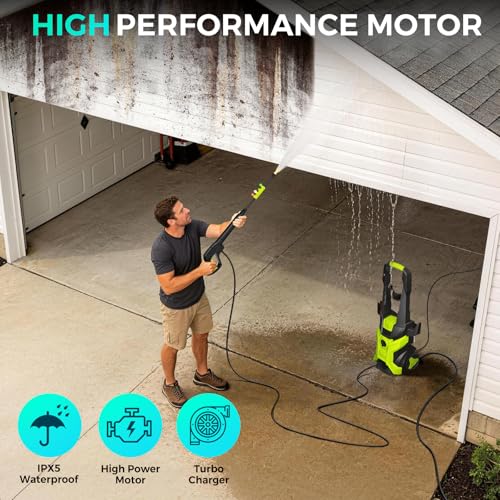Image of Electric Pressure Washer 5000 PSI 2.5 GPM, Bothlin Portable Power Washer with 4 Quick-Connect Nozzles, Soap Tank & Foam Cannon, High Power Water Pressure Washer for Car, Driveway, Patio, Home Cleaning
