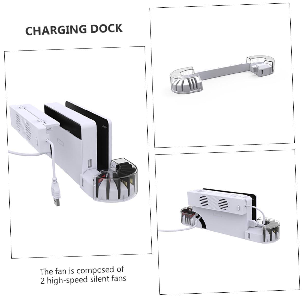 Homoyoyo Base de Carga Compatible Ventilador de Refrigeración para Controlador de Switch Incluye Cargador de Controlador Estación de Carga para Uso Casa