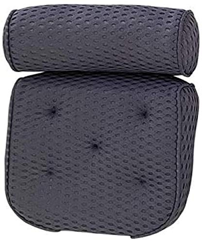 Liyaya Kaufe 1 und erhalte 5,Badewannenkissen, Badewannenkissen für Kopf und Nacken mit Saugnäpfen, wasserdichtes Badewannenkissen für Damen, Herren Schwarz Cover