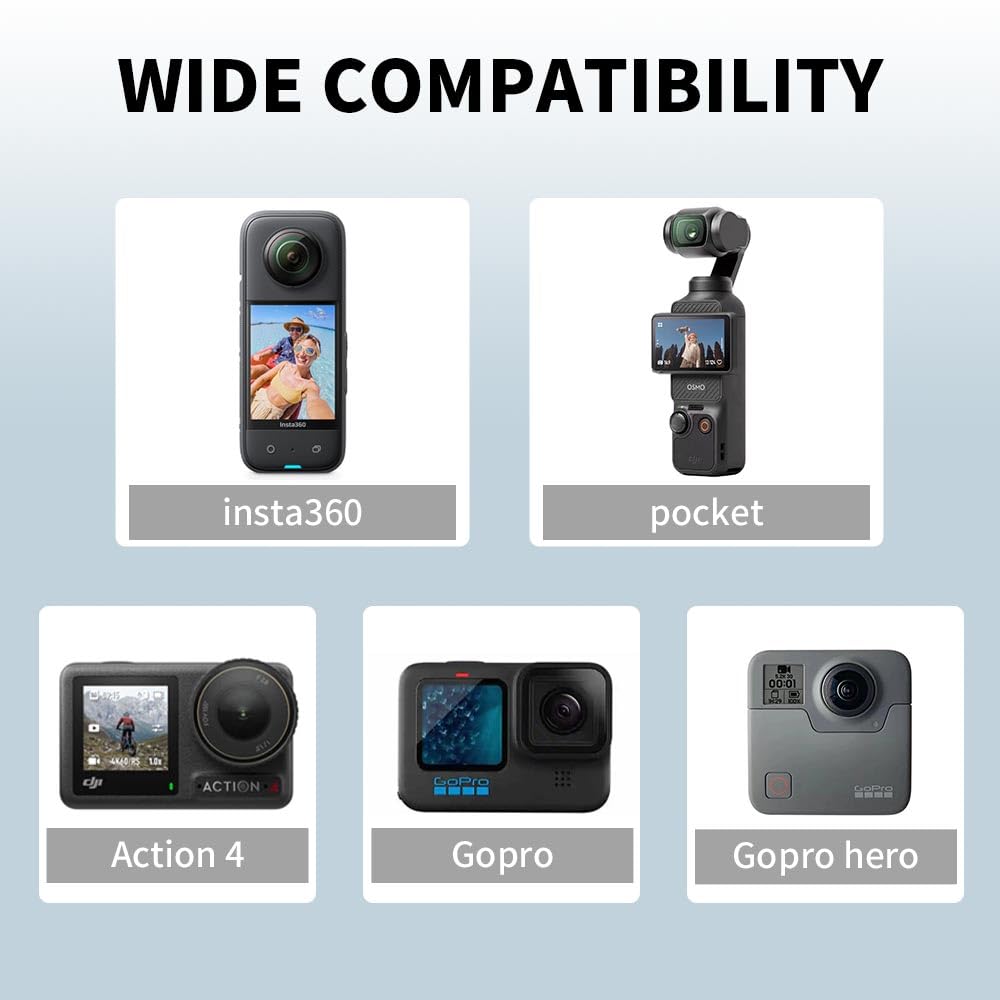 Kit de montaje adhesivo flexible para insta360 X Series, GoPro Max y Hero Series - Base de casco - Accesorios de cámara deportiva para cualquier superficie plana o curvada