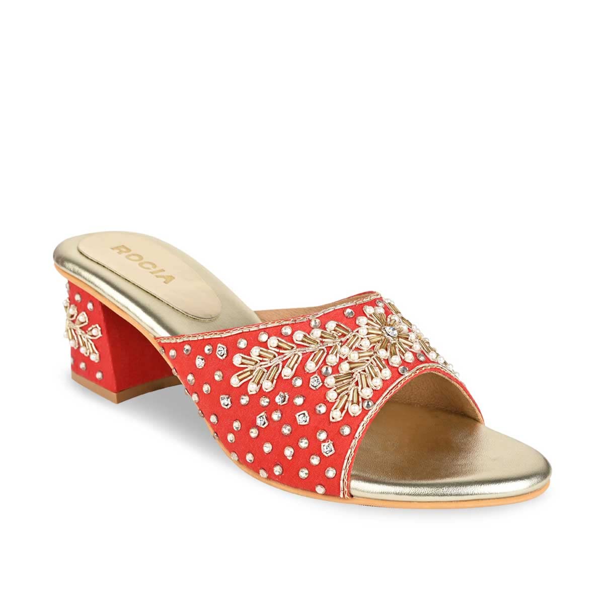 ROCIA by Regal Red Women Hand Embroidered Block Heels (B0BJGTPB3K) Amazon Price History, Amazon Price Tracker