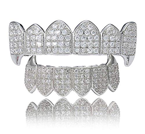 18k Gold Plated All Iced Out Diamond Grillz Luxury Rhinestone Mouth Teeth Grills