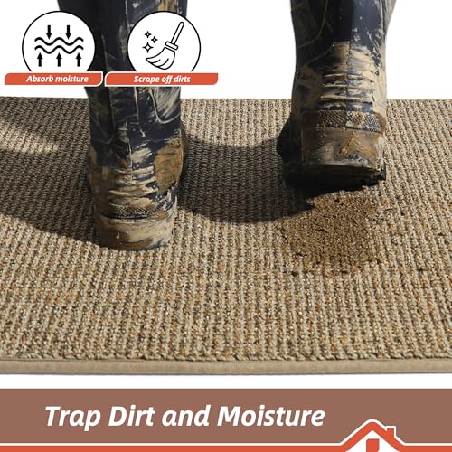Beqhause Dirt Trapper Door Mat 20 Inch X 32", Non-Slip Washable Doormats Entrance Mat, Dirt Resistant And Absorbent Welcome Mat thumb #2