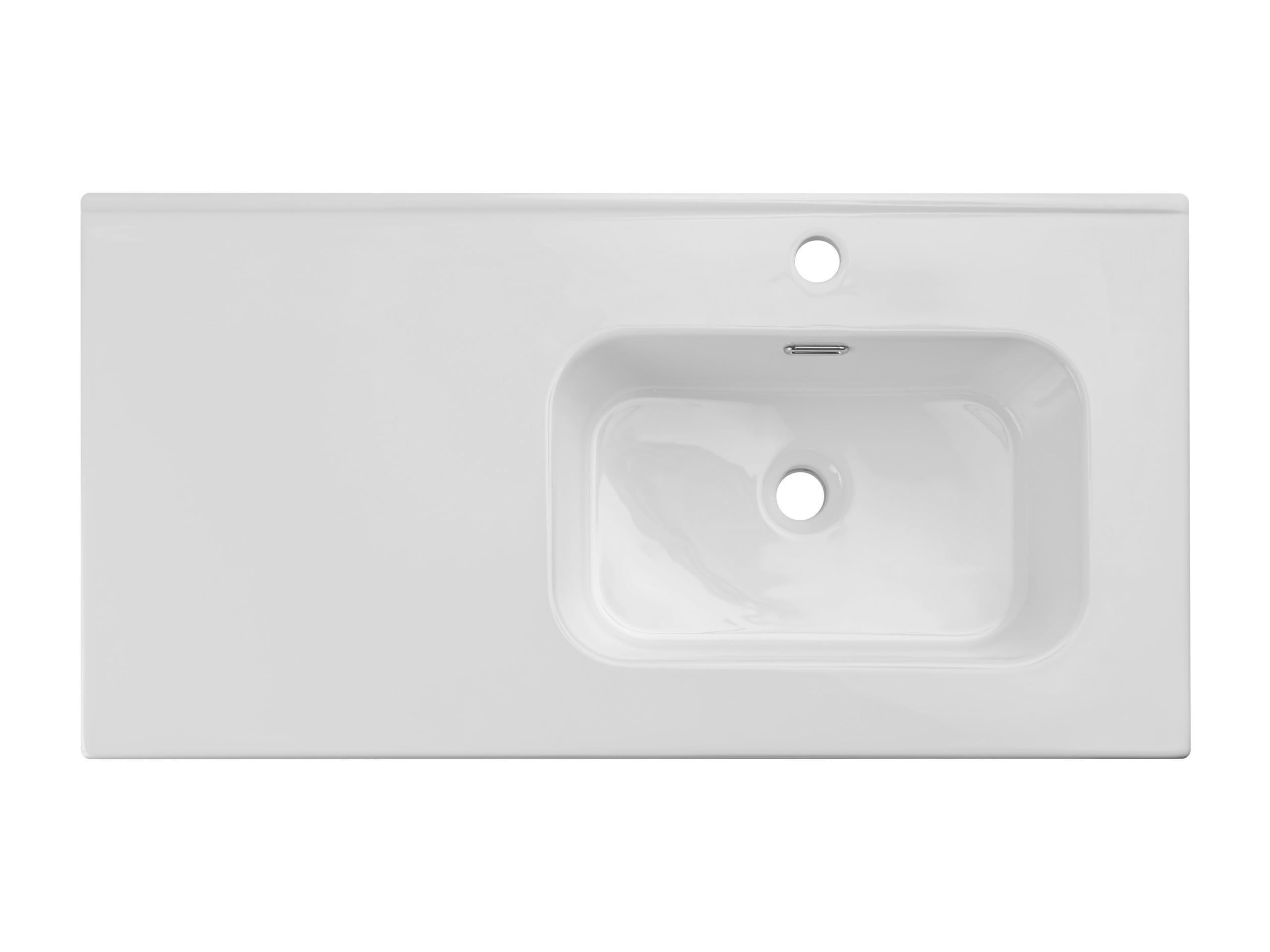 Vasque à Encastrer En Céramique Blanche Côté Droit L 90 X P 46 Cm
