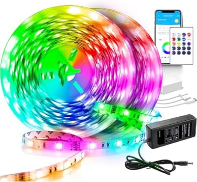VOLIVO Led Strip Lights 130ft 24V,Bluetooth RGB App Controlled Led Light Strip Music Sync, Color Changing Lighting for Bedroom, Home Decor