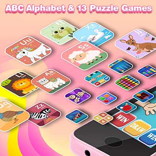 Kids Phone Toys For 3-6 Year Olds Girls, Mp3 Music Player With Dual Camera, Games, Habit Tracker, Touchscreen Toy Phone For Kids Toddler Camera Learning Toy Birthday Gifts For Girls Age 3 4 5 6 7 #TOP4
