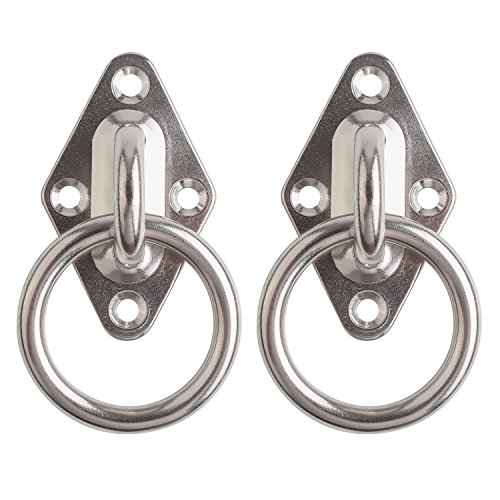 FEMOR Diamond Pad Eye Plate, 8mm Heavy Duty Anchor with Ring for Wall/Ceiling Mount, Great for Suspension Training Straps, Crossfit Olympic Rings, Yoga Swings, Hammocks, Boxing Equipment, Boat & Marin
