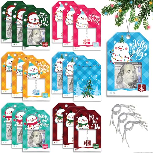 ZipGifts Zip-Open Christmas Cash & Gift Card Holder Ornament/Tag w/Clear