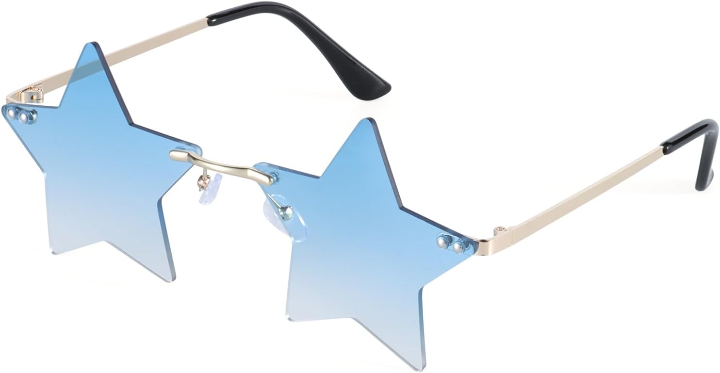 Amazon.co.jp: Dazzleimart 縁なしスターサングラス カラフル