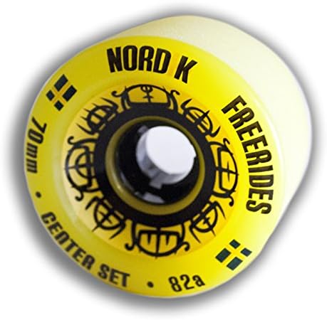 NordiK Freeride Center Set 70mm 82a Yellow Longboard Wheels - Set of 4