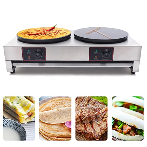 Electric Crepe Maker Commercial Crepe Maker Cooktop Double Ended Halberd Furnace For Tortilla Blintzes, Pancakes, Eggs, Bacon And More #TOP4